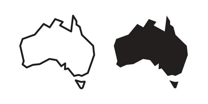 Australia map icon and symbol. Vector illustration.eps
