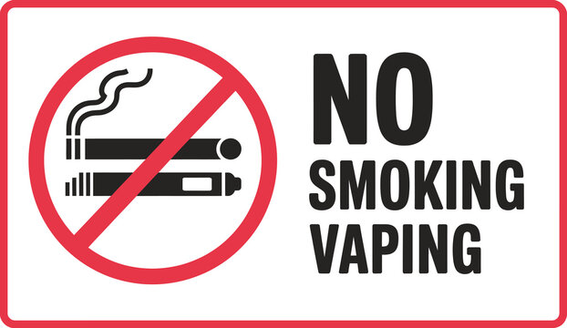 No Smoking and Vaping Allowed Prohibition Sign, Print-Ready Vector Illustration
