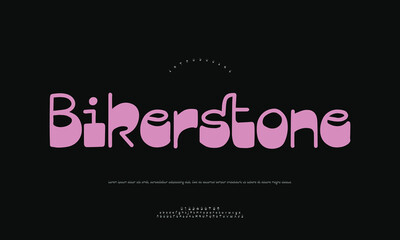 Fototapeta premium Rugged Bikerstone Display Font Vector Graphic for Motorcycle Culture, Rock Music, Vintage Themed Designs, and Tough Branding