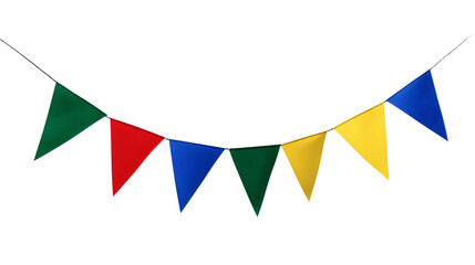 Obraz premium Colorful bunting banners for festival,carnival,party,transparent background clipping path,PNG.