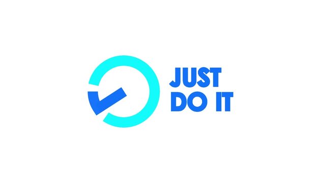 Animated Circular Checkmark Logo Reveal with Just Do It Text
