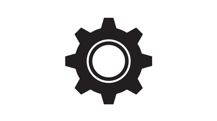 Obraz premium Black Gear Icon on White Background