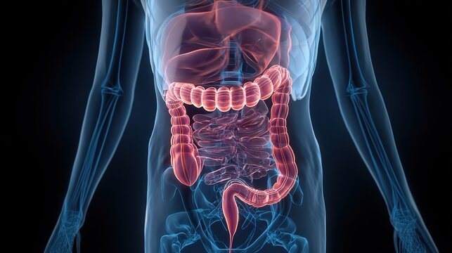Appendicitis Medical Infographic and Anatomical Illustration, Highlighting Inflamed Appendix in Human Abdominal Cavity, Pathological Condition of the Vermiform Appendix, Acute and Chronic Appendicitis