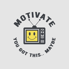 Groovy retro cartoon tv smile Vector illustration