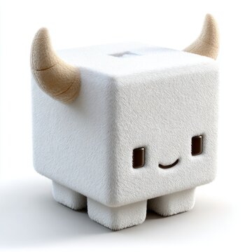 A cute little monster 3d icon, AI generated