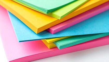 A Stack of Colorful Paper Sheets for Notes and Organization.