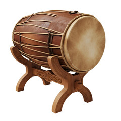 Traditional Middle Eastern Drum with Wooden Stand for Cultural Celebrations