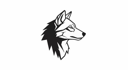 Obraz premium Stylized Wolf Head Profile Illustration.