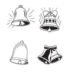  Line Art Bells vector