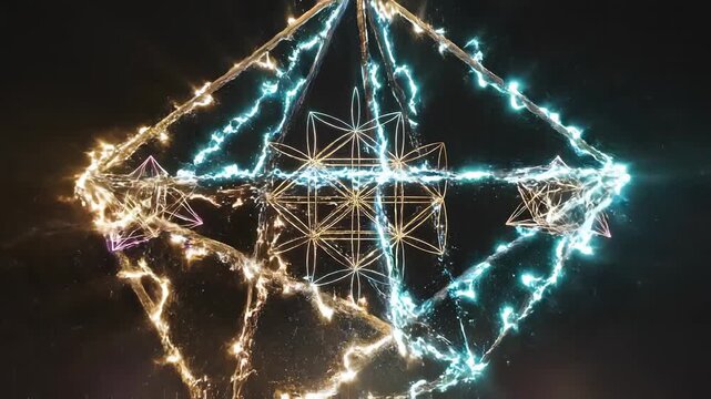 Sacred geometry animation with flower of life