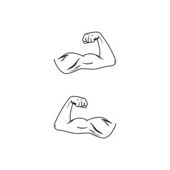 Hand-Drawn Flexing Biceps Sketch