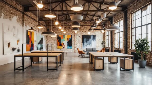 Abandoned factory renovating into a modern industrial loft office