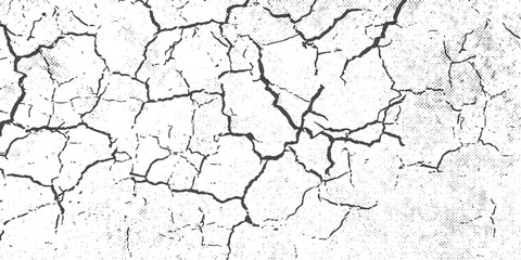 Fototapeta premium Ground cracks vector texture backgrounds. Use this texture to create realistic ground crack aesthetics in vector format for any graphic design project.
