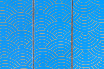 blue paper with fan design