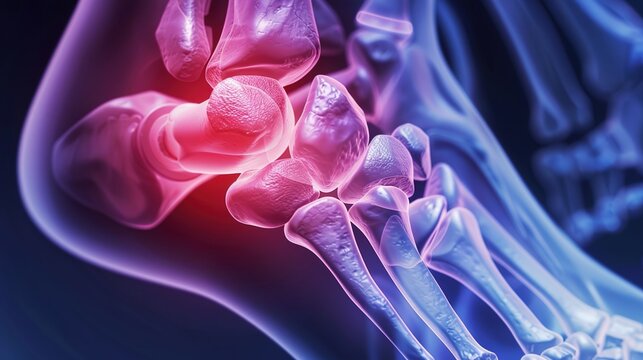 Gout Medical Infographic and Anatomical Illustration, Highlighting Uric Acid Crystal Deposits in Joints, Acute Gouty Arthritis Symptoms and Pathological Changes, Metabolic Disorder of the Human Body