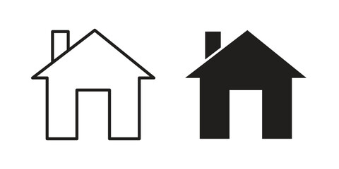 Obraz premium House icon and symbol. Vector illustration.eps