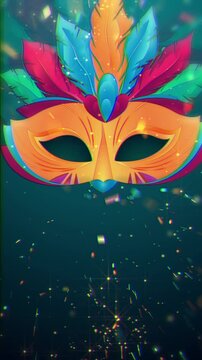 Mardi gras mask. Carnaval background 4K.