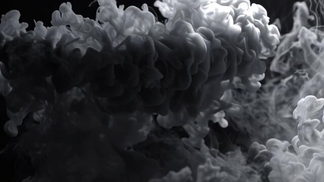 Black and White Smoke Clouds Background.