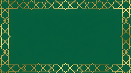 Elegant Green and Gold Islamic Pattern Background