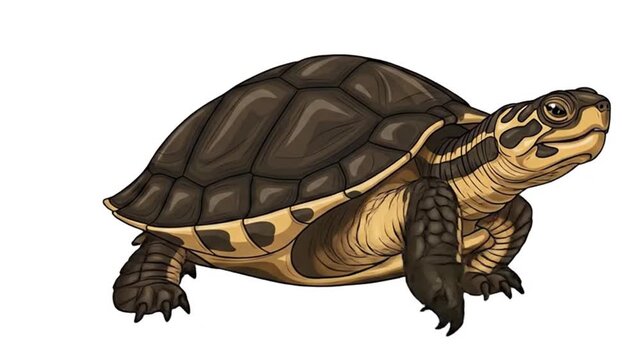 turtle on white background