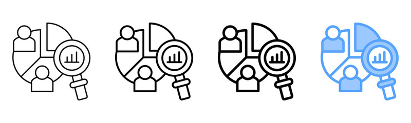 Obraz premium Demographic Analysis Icon Different Style Outline Collection Set 