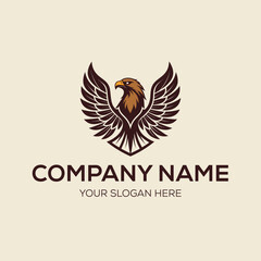 Obraz premium A gold eagle logo incorporating a defense concept