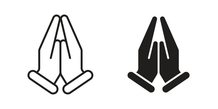 Prayer and Respect Icon and symbol. Vector illustration.eps