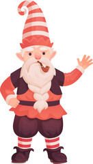 Obraz premium Traditional dwarf. Old man in fantasy cartoon costume