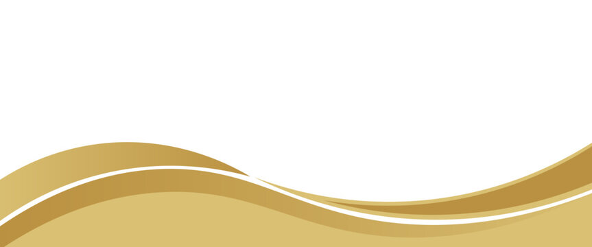Vector gold line background curve element with white space for text and message design, overlapping layers, vector