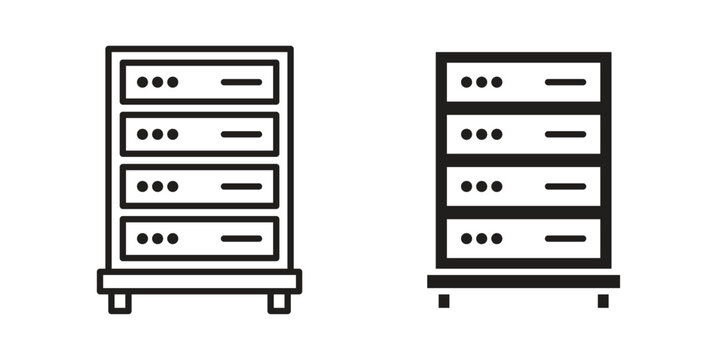 Server rack icon and symbol. Vector illustration.eps