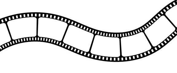 Film strip frame. Cinema tape. Photo negative, filmstrip. Movie black seamless vector illustration on white background for cinema-themed projects, movie posters and photographic albums.