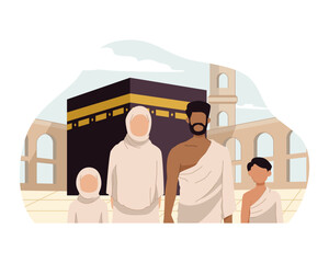 2_Hajj Family at Kaaba