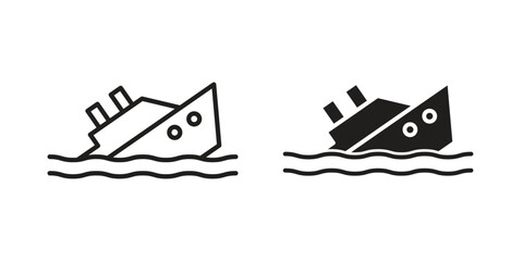 Sinking ship icon and symbol. Vector illustration.eps © Fati
