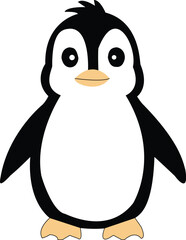 Obraz premium Cute Penguin Vector Illustration in Clean Design Style