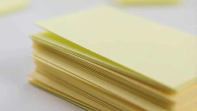 Yellow Sticky Notes Stack Memo Desk Office Paper