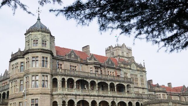 colonial era government building viceregal lodge shimla from unique perspective