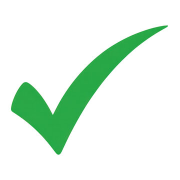 Bright green checkmark tick check mark isolated on a transparent background
