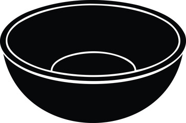 Simple Black Bowl Icon Illustration Design.