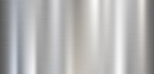 Silver brushed stainless steel surface with vertical reflections