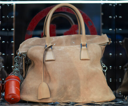 The 5AC handbag by Maison Margiela has a soft structure in beige suede. It can be carried by hand or with the removable shoulder strap. Milan - Italy, 31 January 2026
