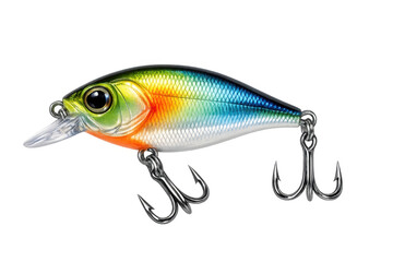 Colorful fishing lure with treble hooks for angling hobby