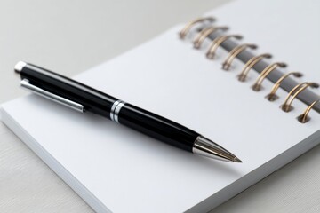 Naklejka premium Stylus Pen and Blank Sketchbook on Clean Background in Top View Perspective