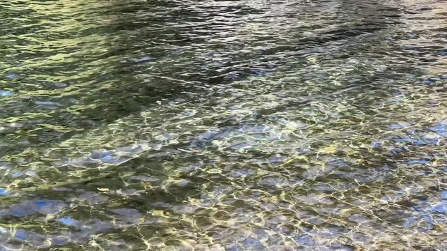 wide angle of lake water moving gently on the fall breeze