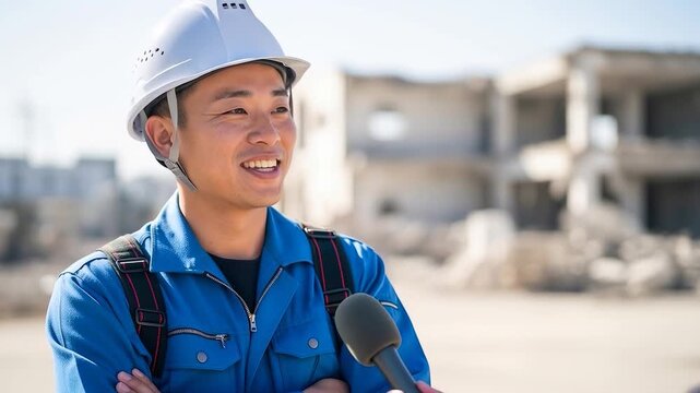 解体業で働く若い男性作業員のインタビュー