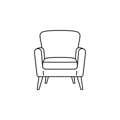 Fototapeta premium Minimalist Armchair Line Art Icon