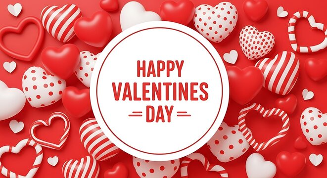 Happy valentines day wishes with cute heart shaped cookies and candies