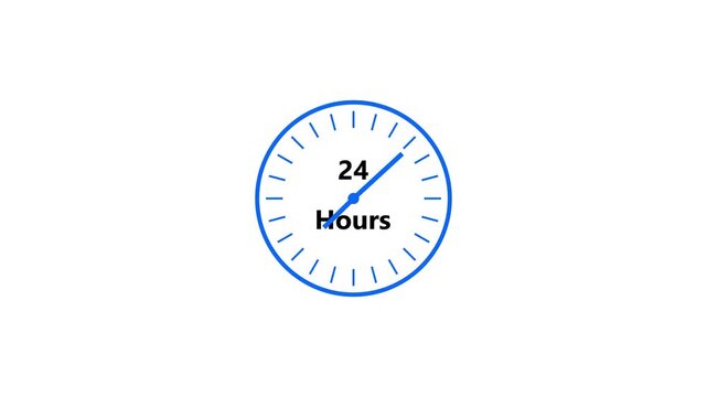 24 hours Emergency Services in royal blue color animation. Customer service. Abstract Online support call center white background 4k video. 