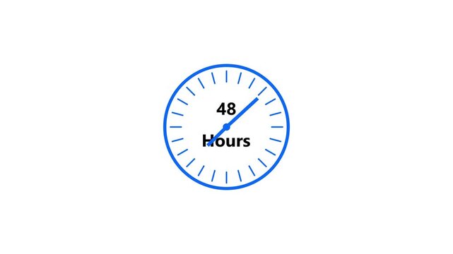 48 hours Emergency Services in royal blue color animation. Customer service. Abstract Online support call center white background 4k video. 