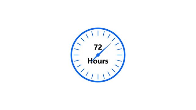 72 hours Emergency Services in royal blue color animation. Customer service. Abstract Online support call center white background 4k video. 