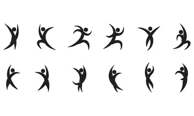 Obraz premium Athlete and Active People Silhouette Set – Vector Sports, Fitness, and Movement Icons for Dynamic Design Concepts